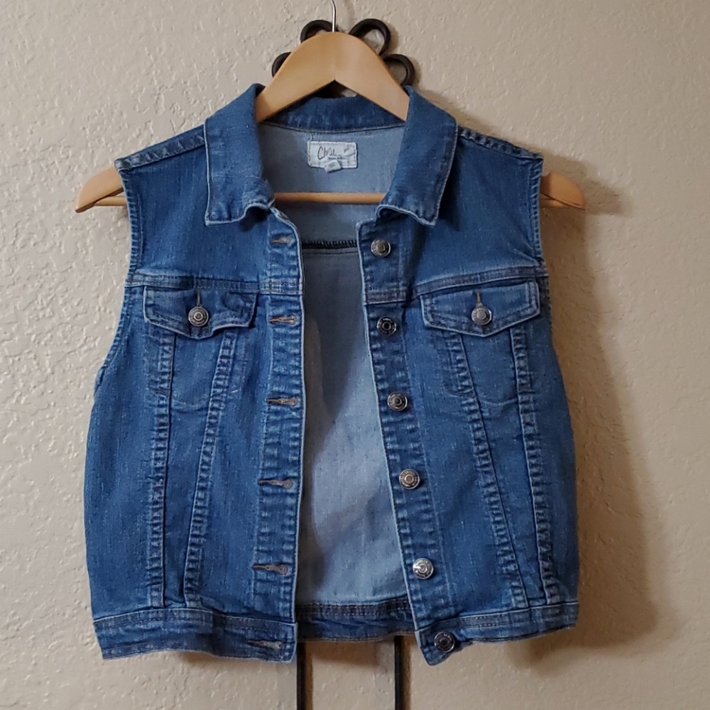 Chiqle denim architect vest large